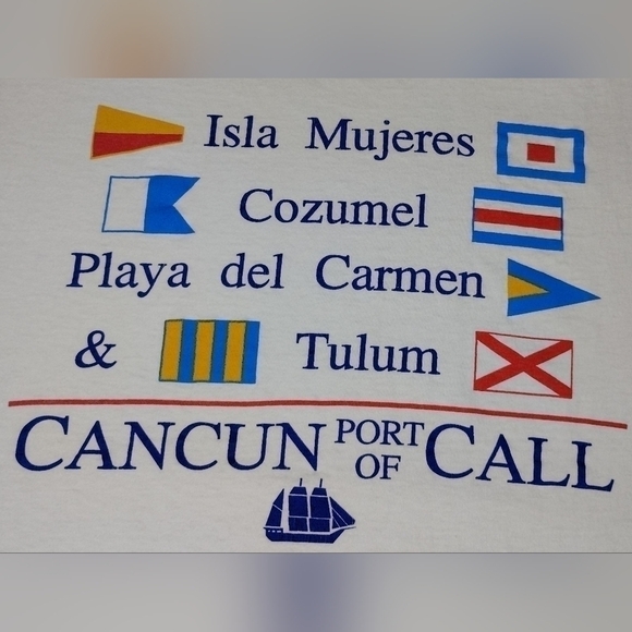 VTG 80s 90s Adult Large T-shirt Cancun Mexico Vacation Tee Jerzees Made In USA - Picture 3 of 7